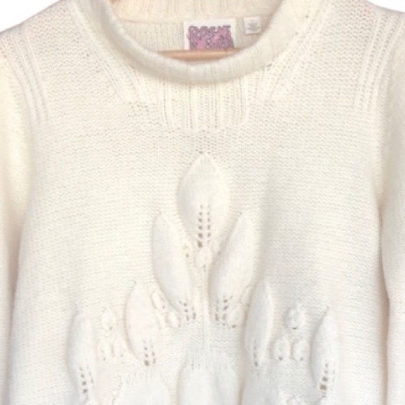 Anthropologie/Rosie Neira Botanical Chunky Knit Design Wool Sweater - Picture 3 of 8